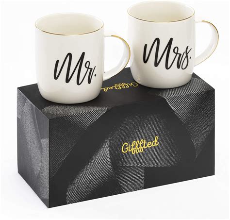 Triple Gifffted Mr And Mrs Coffee Mugs Gifts For Wedding Anniversary