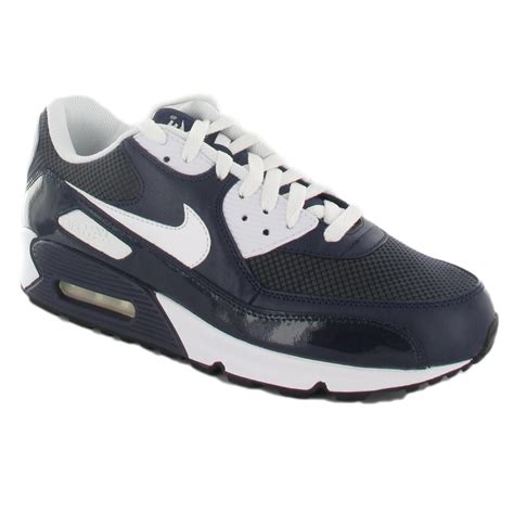 New Mens Leather Trainers Nike Air Max 90 Navy All Size Ebay