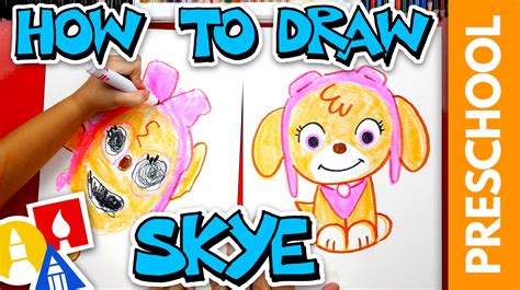 How To Draw Skye From Paw Patrol Preschool Art For