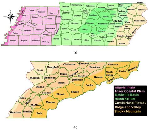 Tennessee Time Zone Map Counties And Seats In Tennessee By 46 Off