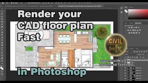 How To Render Your Floor Plan Fast Using Photoshop Youtube