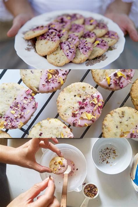 Rose Pistachio Cookies Recipe Rose Cookies Desserts Cookie Recipes