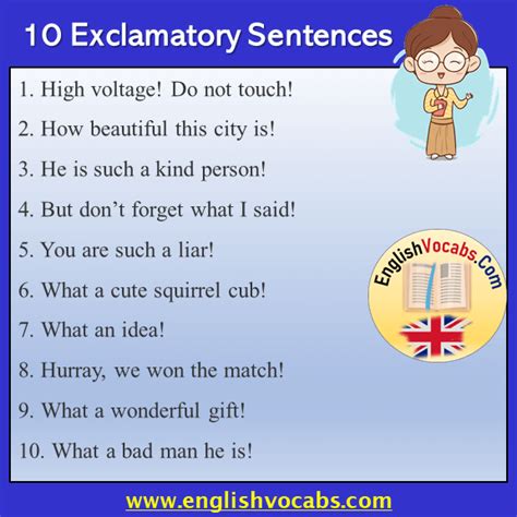 10 Exclamatory Sentences Examples English Vocabs
