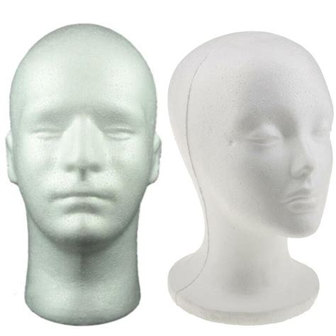 Female Male Mannequin Head White Polystyrene Styrofoam Foam Head Model