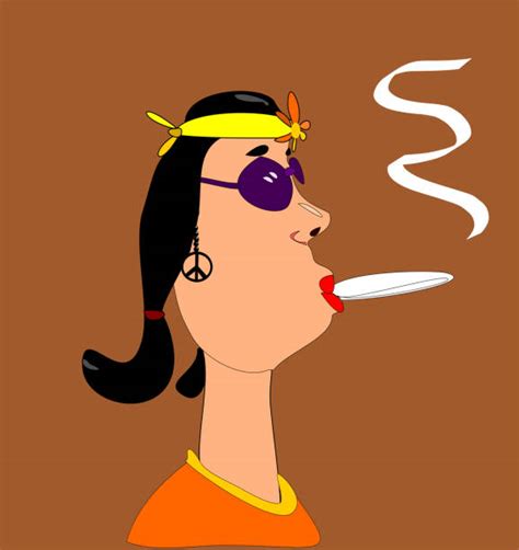Woman Smoking Weed Illustrations Royalty Free Vector