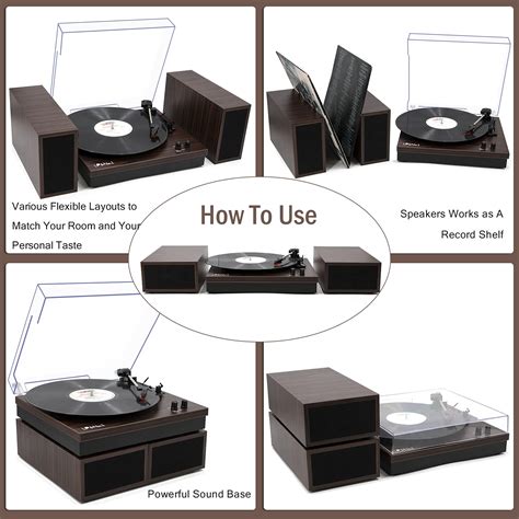 Lpandno1 Bluetooth Vinyl Record Player With External Speakers 3 Speed