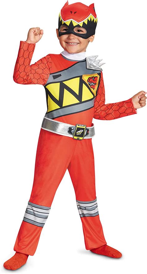 Power Rangers Costume For Boys Red Dino Charge Classic Kids