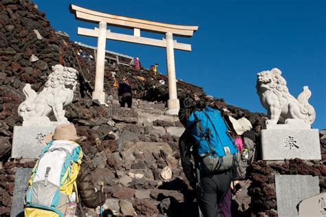 Kusushi Shrine Gate On Top Of Mt Fuji Japan Editorial Photography