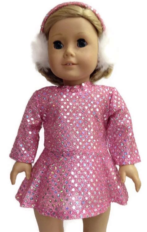Pink Sequin Skating Dress And Earmuffs Fits 18 American Girl Doll Clothes Ebay