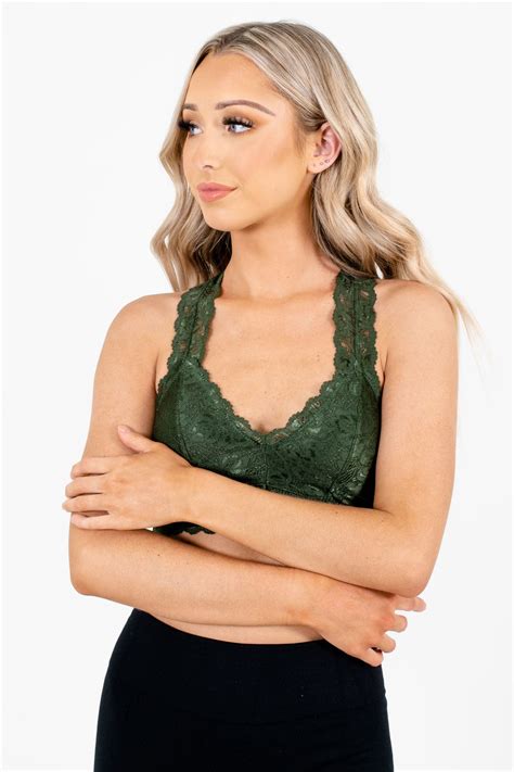 Lover Army Green Lace Bralette Boutique Bralettes For Women