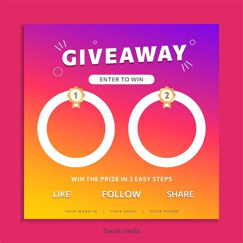Premium Vector Giveaway Contests For Social Media Feeds The Giveaway