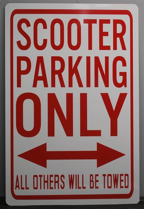 Scooter Parking Only Metal Parking Sign 12 X 18 Etsy