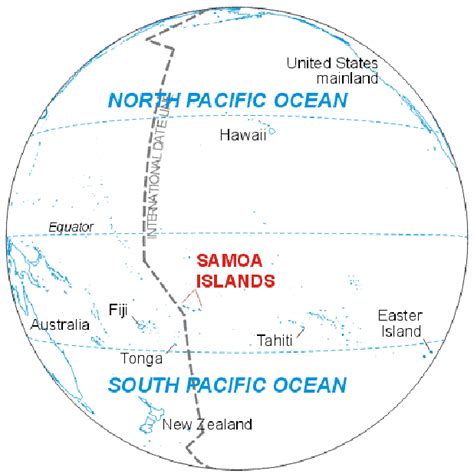 Location Of Samoa Archipelago In The South Pacific Ocean Download