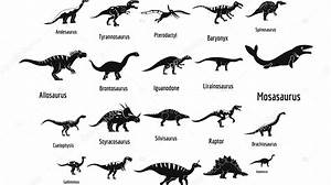 DinosaurierTypen signierte Namenssymbole gesetzt, einfacher Stil