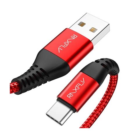 Raxfly Hi Tensile 21a Braided Type C Fast Charging Data Cable 1m For