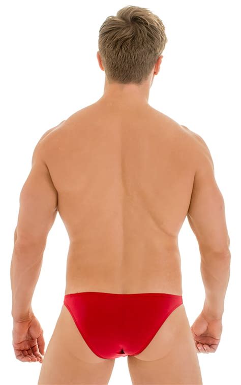 Enhancing Pouch Swim Brief In Semi Sheer Thinskinz Red