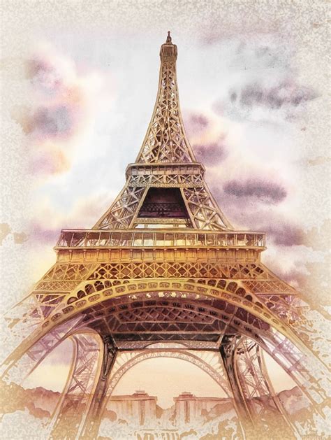 Eiffel Tower Watercolor