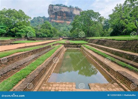 Water Pond And Landscape Of Sigiriya Mountain Famous Historical And