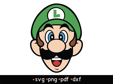 Luigi Face Svg Etsy New Zealand