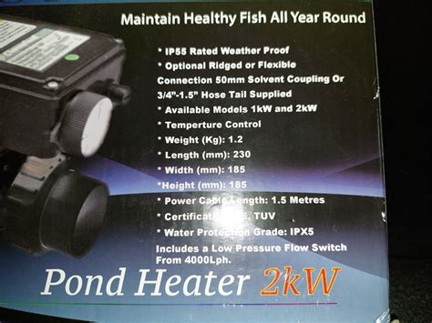 Cloverleaf 2kw Pond Koi Heater Heater New Rrp £239 99 Ebay