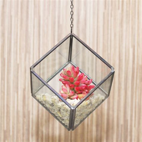 Mini Geometric Glass Cube Succulent Terrarium Kit By Dingading Terrariums Kits Glass Cube