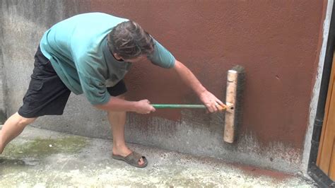 Painting Cement Walls With Clay Slip Part 1 of 2 - YouTube