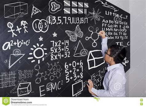 Schoolboy Writing Mathematics Formula Stock Image - Image of school ...
