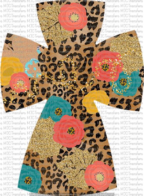 Floral And Leopard Cross Sublimation Mjctransfers