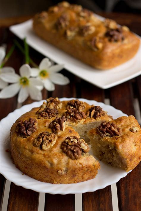 Check the cake by inserting a knife in it, if the knife comes out clean the cake is fully balked. Eggless Banana Walnut Cake, How to make Eggless Banana ...