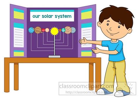 Science Student Shows His Science Fair Project Board Clipart 59735