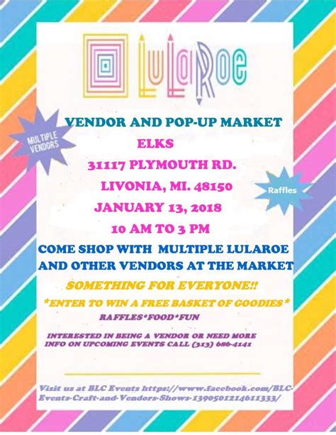 Lularoe Pop Up And Vendor Market Livonia Elks Lodge 2246 January 13
