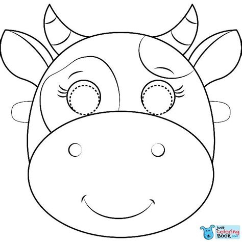 Cow Mask Coloring Pages Printable For Free Cow Mask Printable