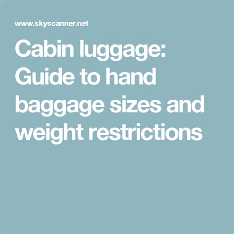 We did not find results for: Cabin luggage: Guide to hand baggage sizes and weight ...