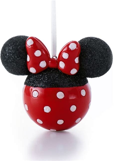 Hallmark Disneys Minnie Mouse Glitter Ears Christmas Ornament By