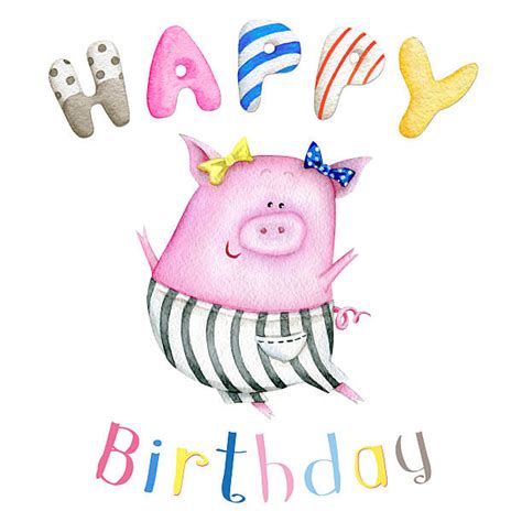 Happy Birthday Pig Illustrations Royalty Free Vector Graphics And Clip