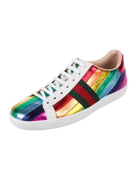 Gucci New Ace Rainbow Sneakers Shoes Guc194835 The Realreal