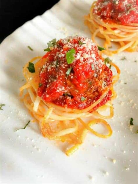 Many tasty recipes are made of pasta, but calculations are in. Baked Spaghetti Cup with Chicken Meatballs (4 Ingredients ...