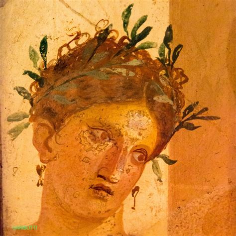 1st Century Bc Fresco Of Woman With Crown Herculaneum Napoli