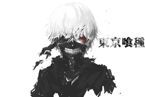 Anime Boys Typography Anime Kaneki Ken Simple Background White