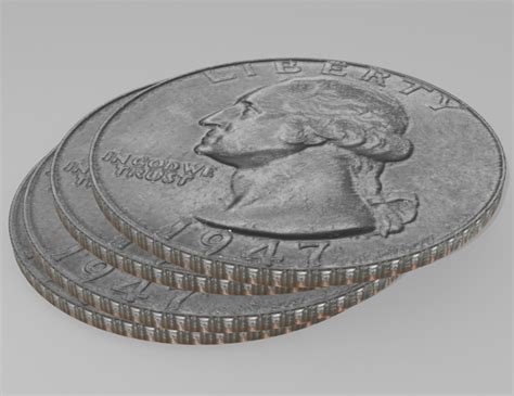 3d Coin Quarter Model