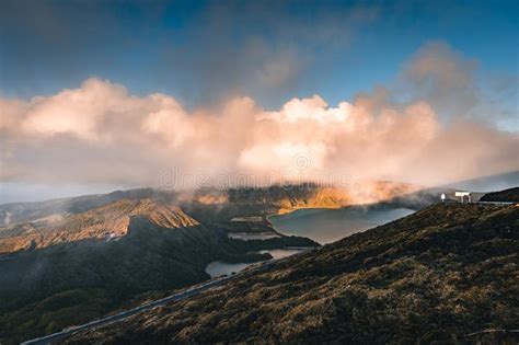 Beautiful Panoramic View Of Lagoa Do Fogo Lake Of Fire In Sao Miguel