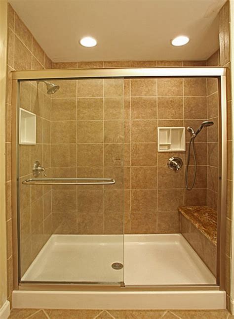 Unique wallpaper or tile patterns will give your small bathroom design a beautiful flair. Bathroom: Cool Brown Bathroom Shower Stall Design With ...