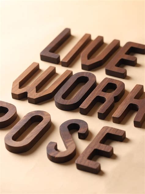 Walnut Wooden Letters High Quality Wood Alphabet Design Etsy