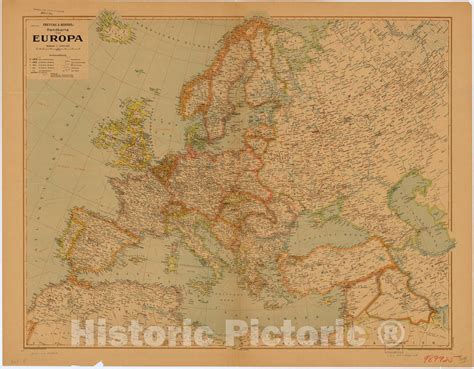 Map Europe 1943 Freytag And Berndts Handkarte Von Europa Antique