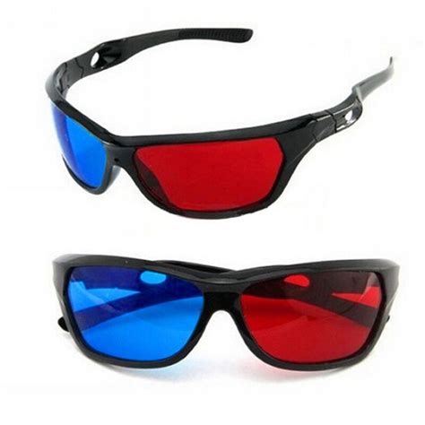 1pc Universal 3d Plastic Glasses Red Blue Black Frame For Dimensional Anaglyph Tv Movie Dvd Game