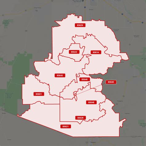 Arizona Zip Code Map Including County Maps Gambaran