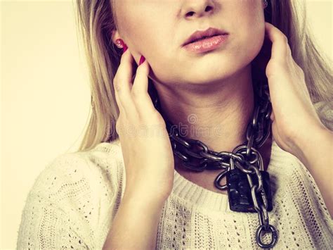 Woman Having Metal Chain Around Neck Stock Photos Free And Royalty Free