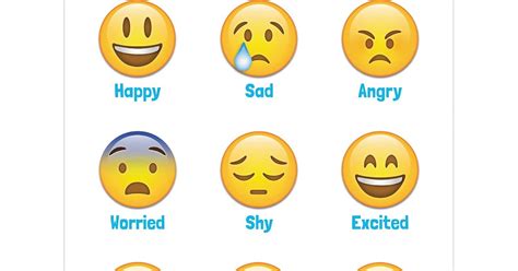 Emoji Feelings Chart Printable Printable Templates