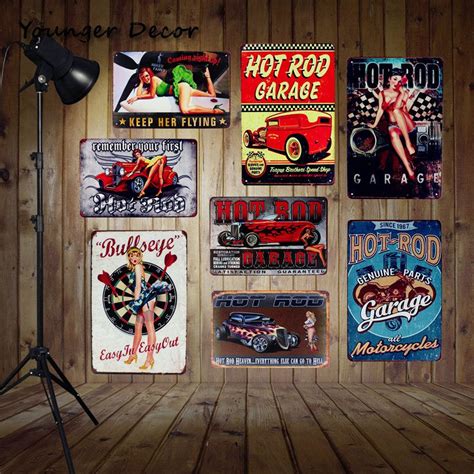 2019 Hot Rod Garage Retro Metal Signs Genuine Parts All Motorcycles