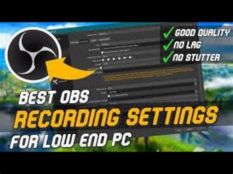 HOW TO FIX OBS SETTINGS NO LAG YouTube
